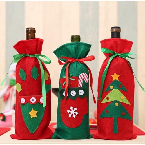 Santa Claus Wine Bottle Cover Christmas Decorations for Home 2020 Christmas Bottle Cover Gift New Years Decor Wine Bottle Bag