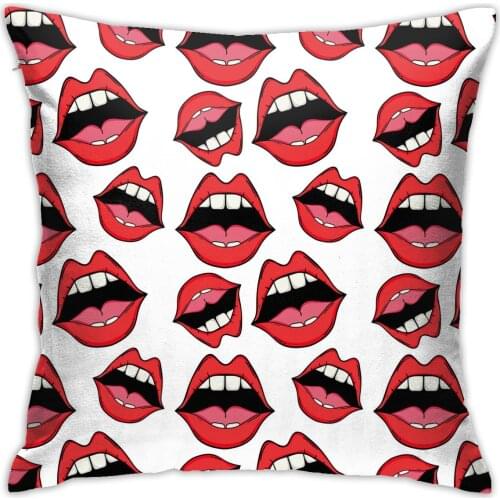 Lips Bed Cushion Cover Home Couch Decorative Pillow Case for Sofa Car