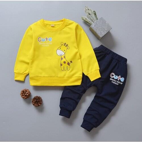 Children Clothing Spring And Autumn Baby Boys Long-Sleeved Suit Boys Infants Two-Piece Suit 0-4 Yrs Kids Printed Sweater Pants