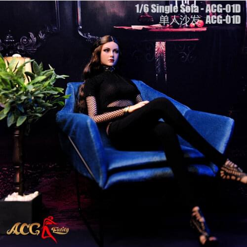 Spot 1/6 Soldier Doll Fabric Sofa Chair Lounge Chair Model Suitable for 15-35 Cm Doll Scene