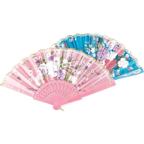 Flower Fans Vintage embroidery Chinese Style Dance Wedding Party hand fan