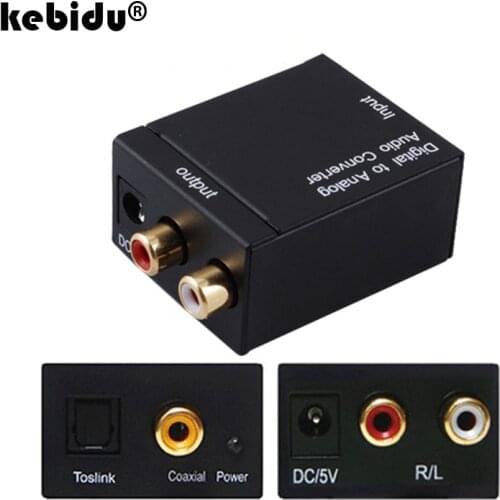 Kebidu Newest Toslink Digital Audio Signals to Analog L / R Audio Digital Optical Coax Toslink to Analog Audio Converter Coaxial