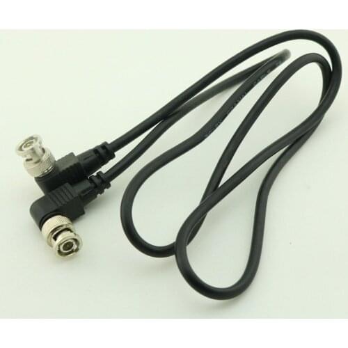 10pcs Black` BNC Male to BNC Male 75ohm Right Angle Coaxial Cable for CCTV Cameras 3ft/1m