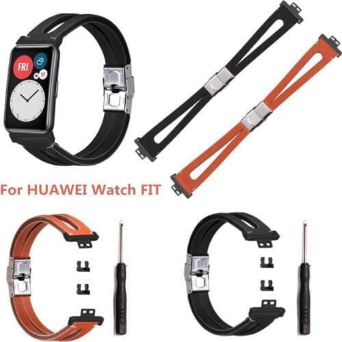 Leather Strap For Huawei Watch FIT Bracelet Band Solid Color Watchbands Wristbands Replacement Bands