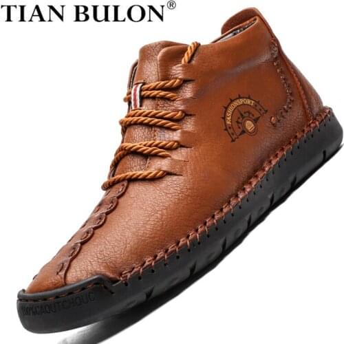 Mens Snow Boots Winter Warm Plush Mens Ankle Boots High Quality Fashion Motorcycle Boots Soft Mens Work Boots Zapatos Hombre