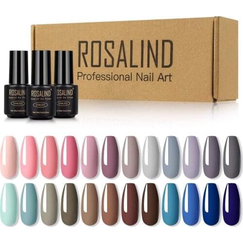 ROSALIND Gel Polish Kit 24Pcs Manicure Set Soak Off UV Gel LED Semi Permanent Varnishes Hybrid For Nail Art Design Decoration