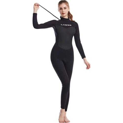 LAGCEN 2.5mm Neoprene Wetsuit Women Long sleeve Diving suit Demale Surfing Snorkeling Scuba Spearfishing Winter thermal Swimsuit