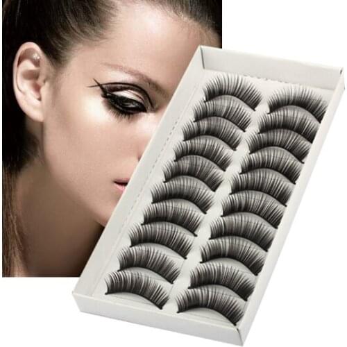 New 10 Pairs Natural Long Thick False Eyelashes Charming Fake Eye Lashes Makeup Tools Black -30