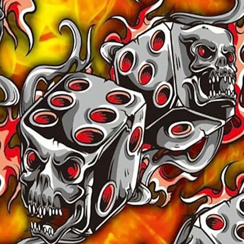 New Flaming Dice Hydrographic Water Transfer Film Hydro Dipping Dip Printing Film
