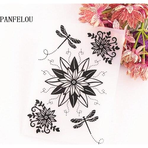 PANFELOU 10.5*14.8 Dragonflies spend Embossing folders Plastic Scrapbooking DIY Template Fondant Cake Photo Album Card Making