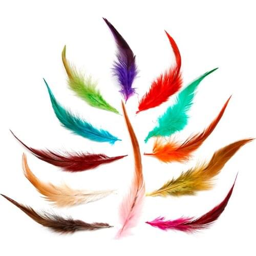 High Quality Loose Feathers (red tip) 10-15cm 100pcs/bag Colorful Wedding Bouquet Decoration Craft Home Decoration