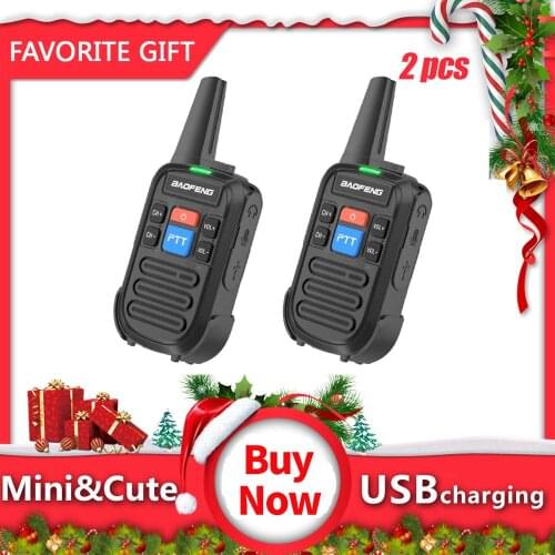 Baofeng BF-666S mini Walkie Talkie Portable 400-470MHz two way radios for kid gift & Business (Black 1Pair)