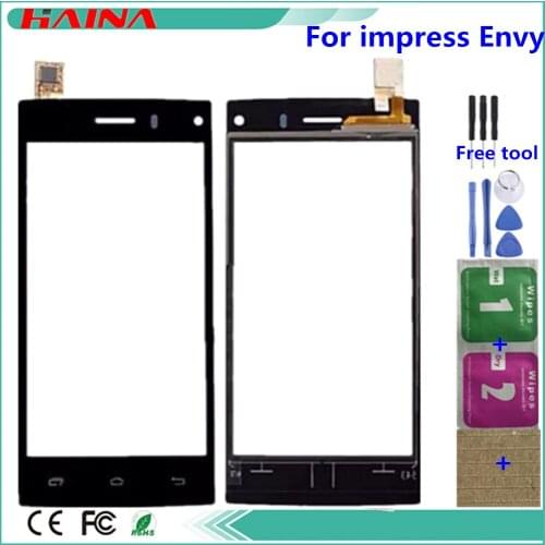 4.5 inch Touch Screen Digitizer Front Glass For VERTEX Impress Envy Panel Lens Touchscreen Sensor 3m tape
