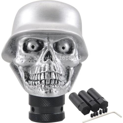Silver Personality Car Modification Gear Shift Knob Devil Head Knob Modified Resin Knob Soldier Skull Shift Knob