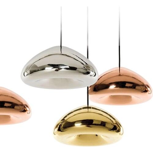 Modern Minimalist Restaurant Bar Plating LED Chandelier Retro Industrial Wind Bar Cafe Brass Bowl Glass Chandelier Lamps E27