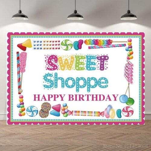 Sweet Shoppe Candy Donuts Photo Background Happy Kids Birthday Family Dinner Party Decoration Backdrops Photography
