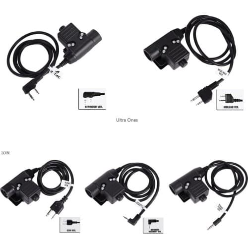 Tactical Headset PTT Hunting Military Airsoft Headset Adapter U94 PTT Combat Hunting Equipment Radio Phone Military CS Headsets