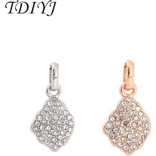 TDIYJ Hot Sale DIY Cleo Crystal Shape Cz Pendant Slide Charms fit for Women 45CM Statement Necklace 6Pcs/lot