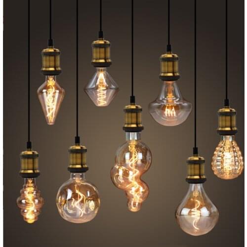 Led Bulbs Vintage Light Bulb G125 Stone Big Globe Bulb 4W Dimmable 220V 110V Led Filament Decorative Edison Bulb