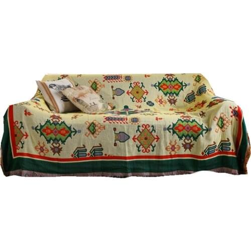 Vintage American Chenille Sofa Blanket Window Cushion Window Bed Blanket Sofa Towel Blanket