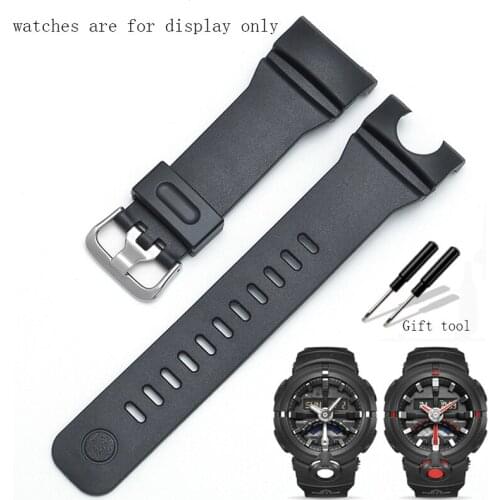 Waterproof Rubber watch band black bracelet Replacement silicone strap for G SHOCK GA-500-7A mens sport watch accessories