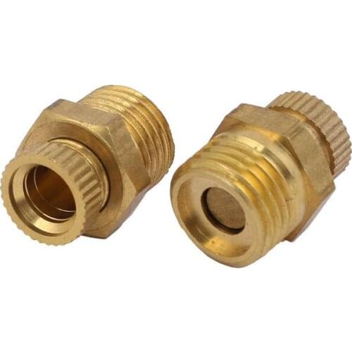 Air Compressor 1/4PT Male Thread Metal Water Drain Valve Gold Tone 2 PCS