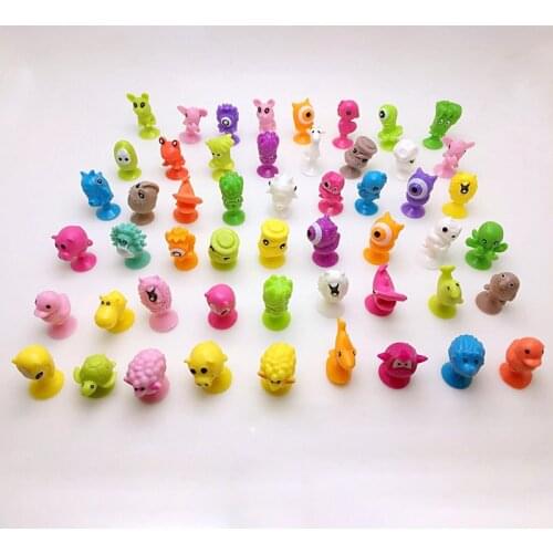 10 Pcs/lot Cute Mini Sucker Dolls Strange Animal Cupule Suckers Kids Action Toy Capsule Model Suction Cup Puppets