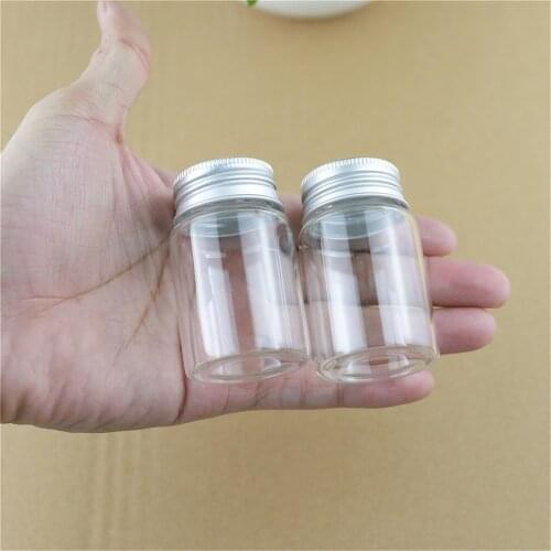12 pcs/lot 37*60mm 40ml Glass Bottles with Aluminum Caps Test Tube Spice Glass Jars Candy Container Vials DIY Craft