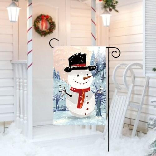 12 Style 45*30cm Garden Flag Indoor Outdoor Santa Claus Snowman Christmas Flag Christmas Party Home Banners(Without Flag Stand)