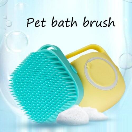 2021 Pet Silicone Bath Massage Soft Hair Brush Dog Bath brush comb brush dog cat bath dog cleaning tool pet supplies