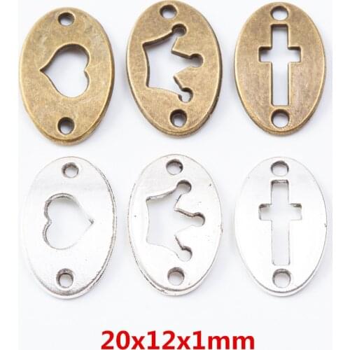 25/30/35pcs Double hanging love cross crown charms pendant suitable for DIY Bracelet Necklace metal jewelry 7350-7353