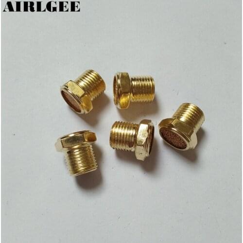 5 Pcs 1/8" PT Male Thread Brass Pneumatic Muffler Silencer