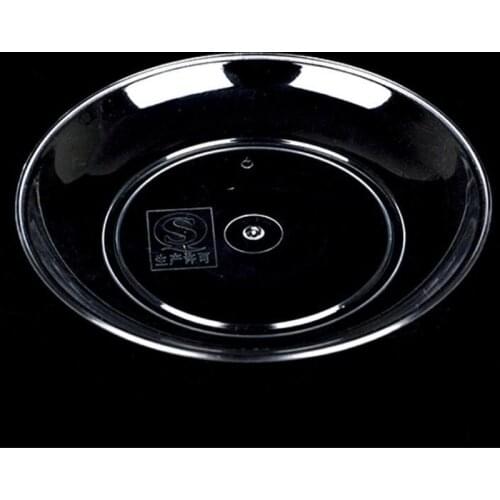 500pcs/lot 13cm Diameter Clear Plastic Snack Plate Round Dish Wedding Party Festival Disposable Cake Plates ZA6324