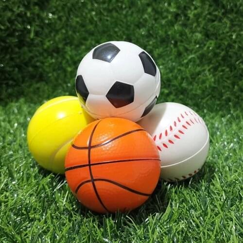 6CM Pu Foam Decompression Ball Childrens Toy Foam Sponge Basketball Vent Football Tennis Baseball Football