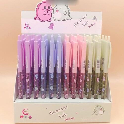 60 pcs/lot Kawaii Dinosaur Ballpoint Pen Cute ball pens School Office writing Supplies Stationery Gift