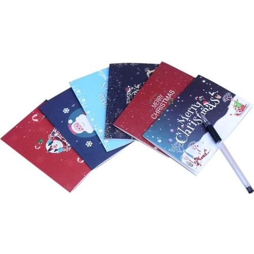 60pcs Wholesale Cartoon Merry Christmas Santa Snowman Paper Invitation Greeting Cards PostCard Happy New Year Adult Kids Gift