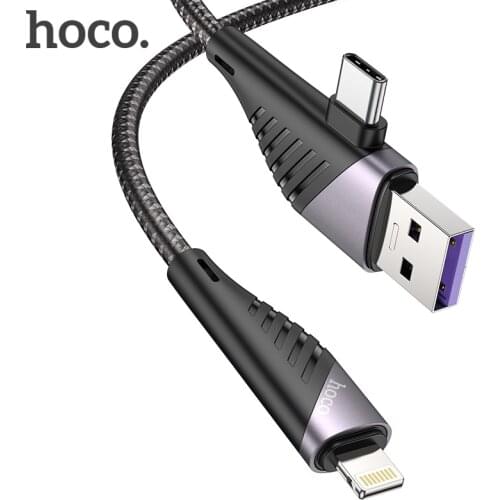 HOCO 2in1 20W PD Type C to Lighting Cable For iPhone 12 Pro Xs Max Macbook PD 3A Fast Charging Sync data cord USB C USB Cable