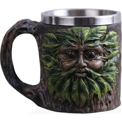 Large Skull Mug 15-Ounce Handcrafted Coffee Mug Cup Fantasy Themed Art Gift For Halloween Christmas Decoration Tree Man Greeting