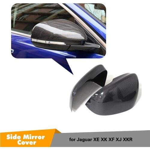 For Jaguar XK XF XJ XKR LHD Mirror Cover Add On & Replacement style XF XE Carbon Fiber Rear Side View Mirror Cover 2011-2018
