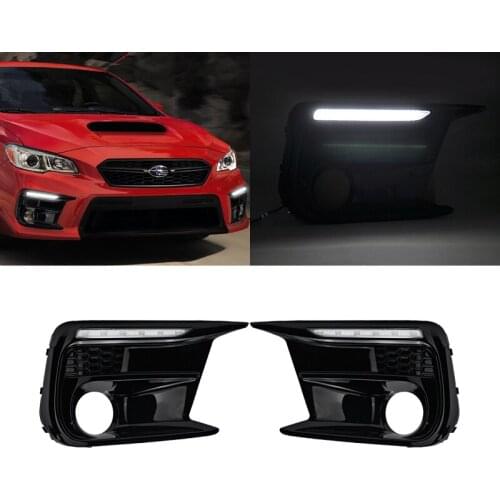 Fits For Subaru WRX 2018- Front Bumper White Led DRL Daytime Running Lights Auto Daylights