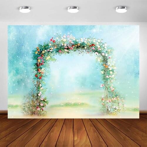 Flower Arch Photography Backdrop Watercolor Floral Baby Newborn Child Portrait Background Decoration for Photo Studio Photocall