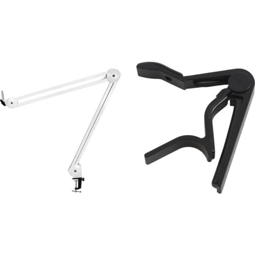 Good Fun Achievements Acoustic Electric Guitar Trigger Change Capo & Microphone Stand Adjustable Suspension Boom Arm