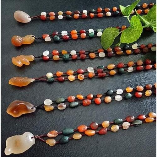 10pcs Alashan stone necklace colorfu agate original stone necklace sweater chain