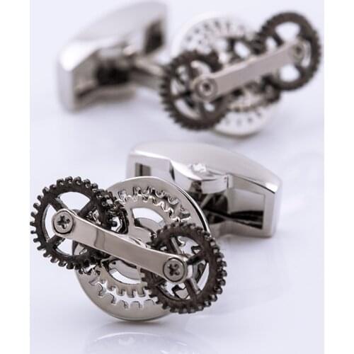 KFLK jewelry brand mens shirt cuff button will turn the gear cufflinks for wedding gift button 2020 new products