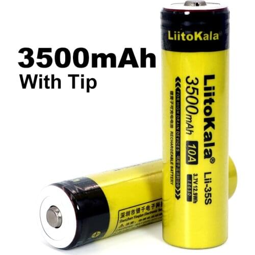 LiitoKala Lii-35S New 18650 battery 3.7V 3500mAh lithium battery for LED flashlight + DIY tips