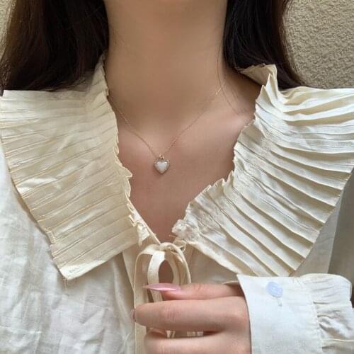 Mihan Fashion Jewelry Heart Pendant Necklace 2021 New Design Resin Crystal Chain Necklace For Girl Lady Fine Accessories