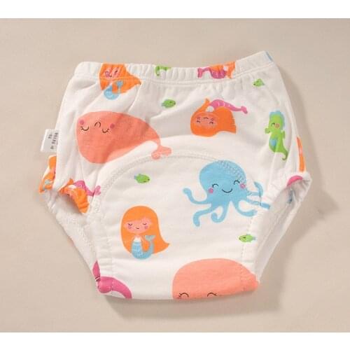 Cartoon Baby Cotton Nappies Reusable Training Panties for Kids Washable Diaper