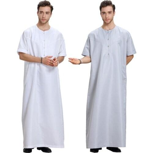 Muslim Fashion Mens Islamic Clothing Accessories 2020 Men Muslim Robes Kaftan Button Plus Size Man Solid Abaya musulman