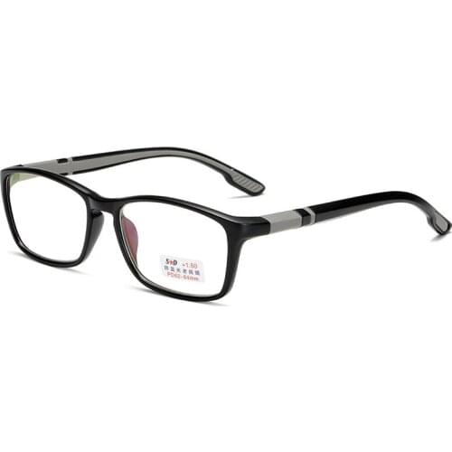Mens Reading Glasses for Women Anti Blue Ray TR90 Casual Sport Fashion Square Full Frame Ultra Light Hyperopia Gift for Parents