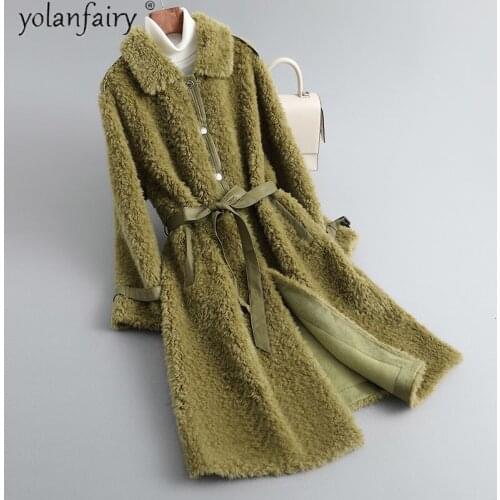 2020 New Real Fur Coat Female Jacket Sheep Shearing Winter Clothes Women 100% Wool Fur Coats and Jackets Women Korean AL-22 KJ